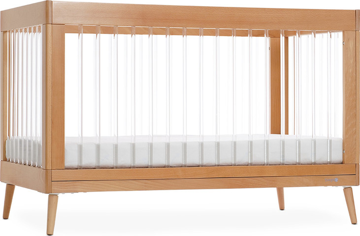 מיטת תינוק אמנדה עץ טבעי/אקריל - Amanda™ Baby Bed Natural/acrylic 130x70 cm