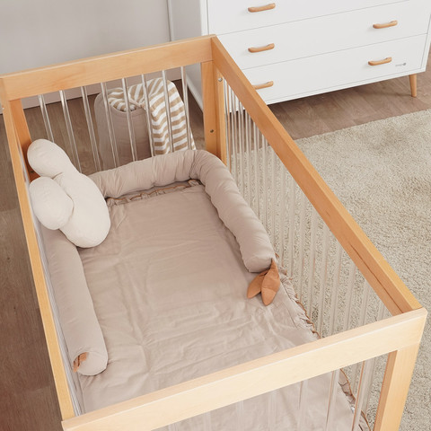 מיטת תינוק אמנדה עץ טבעי/אקריל - Amanda™ Baby Bed Natural/acrylic 130x70 cm