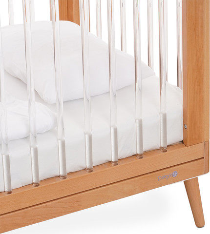 מיטת תינוק אמנדה עץ טבעי/אקריל - Amanda™ Baby Bed Natural/acrylic 130x70 cm