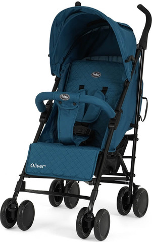 טיולון אוליבר Oliver מתקפל מגיל לידה עם גגון רחב, סלי אחסון ומחזיק כוס - כחול