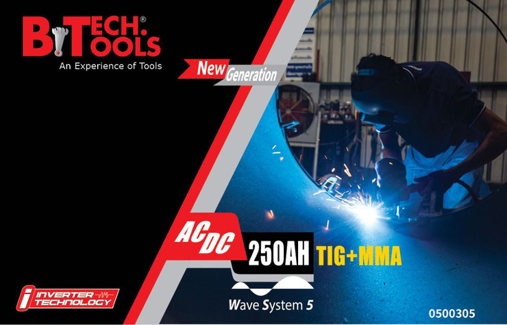 רתכת לאלומיניום וברזל אינוורטר AC/DC 250AH מערכת TIG + MMA Wave 5 מבית B.Tech