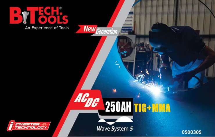 רתכת לאלומיניום וברזל אינוורטר AC/DC 250AH מערכת TIG + MMA Wave 5 מבית B.Tech