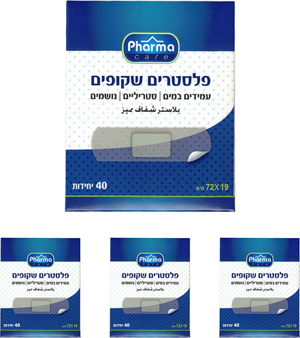 פלסטרים שקופים איכותיים עמידים במים מארז 4 יחידות