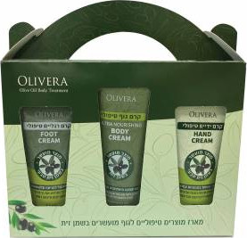 מארז טיפוח לגוף מועשר בשמן זית - קרם גוף, קרם רגליים וקרם ידיים