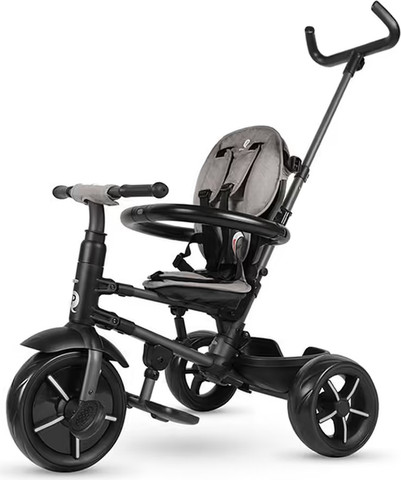 תלת אופן מתקפל ריטו סטאר Rito Star עם גגון XXL, גב גבוה וידית חדשה - אפור