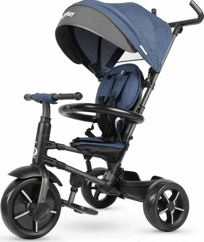 תלת אופן מתקפל ריטו סטאר Rito Star עם גגון XXL, גב גבוה וידית חדשה - כחול