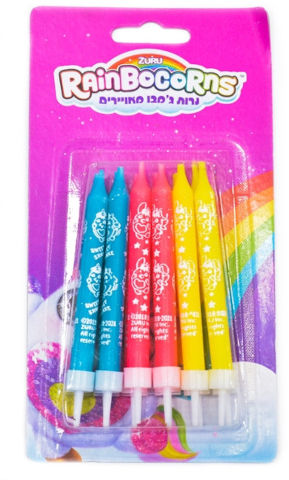 נרות ג'מבו מאויירים - ריינבוקורן