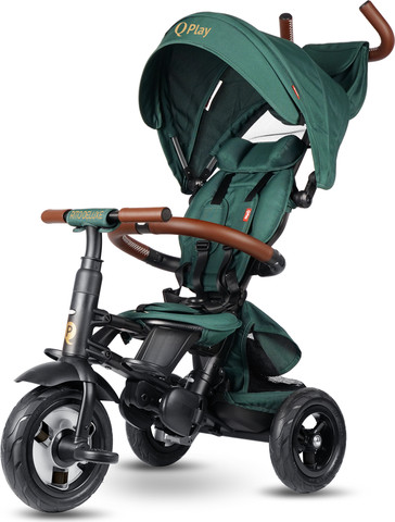 תלת אופן מפואר מתקפל ריטו דלוקס RITO Delux 2024 עם ריפוד מעובה, מדרך רגליים כפול וחיפויים דמויי עור - שחור