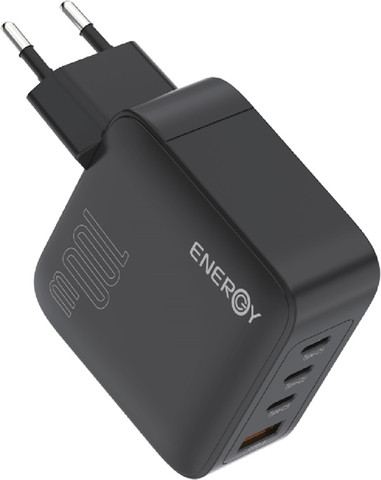 ראש מטען 100W כולל כבל Energy Type C To C אנרג'י Premium 3C+1QC PD100W שחור