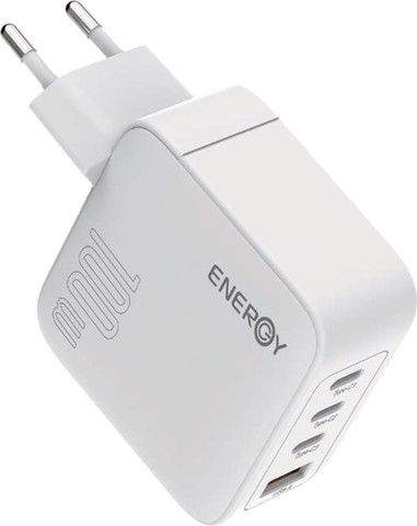 ראש מטען 100W כולל כבל Energy C To C אנרג'י Premium 3C+1QC PD100W לבן