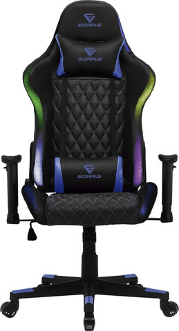 מושב גיימינג SCORPIUS LIGHTNING BLUE ובקר לבן מתנה