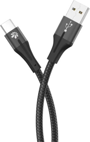כבל שזור USB-A ל-USB-C באורך 3 מטר שחור Miracase