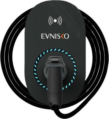 עמדת טעינה לרכב חשמלי 22kW דגם EVNisko HOME4 עם כבל 5 מטר עם RFID ואפשרות לשליטה מרחוק - שחור | מבית NISKO