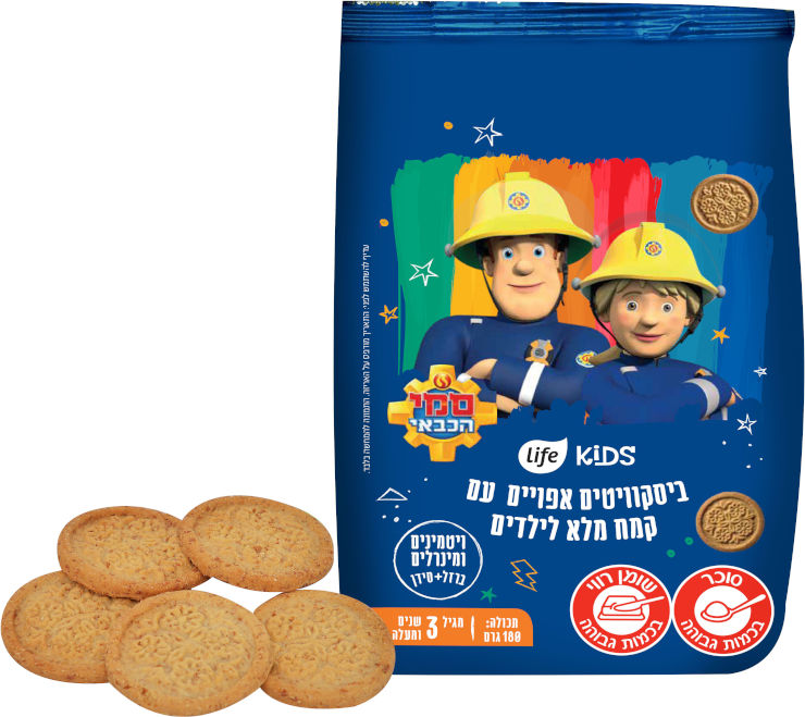 לייף קידס ביסקוויטים אפויים עם קמח מלא לילדים - סמי הכבאי