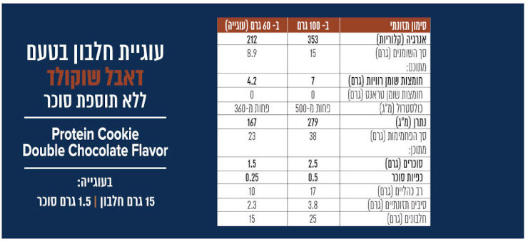 אול אין עוגיית חלבון בטעם דאבל שוקולד