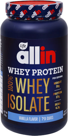 ALL IN אבקת חלבון ISOLATE צנצנת בטעם וניל
