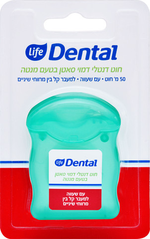 Dental חוט דנטלי דמוי סאטן בטעם מנטה עם שעווה