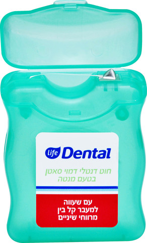 Dental חוט דנטלי דמוי סאטן בטעם מנטה עם שעווה