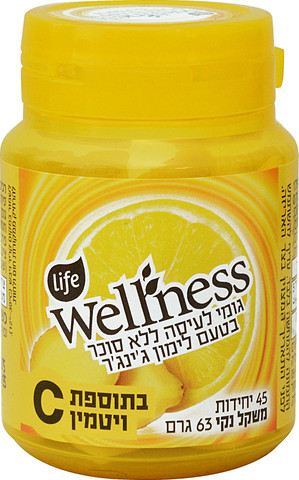וולנס מסטיק ללא סוכר בטעם לימון וג'ינג'ר