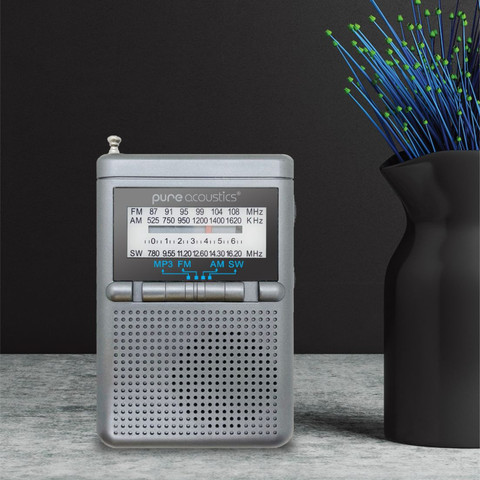 רדיו AM/FM נייד עם סוללה נטענת וכניסת USB דגם RD-25-GRAY
