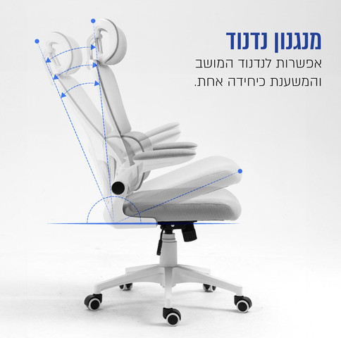 כיסא מנהל ארגונומי עם גב רשת ומשענת ראש דגם ARCTIC-W מבית CARBON