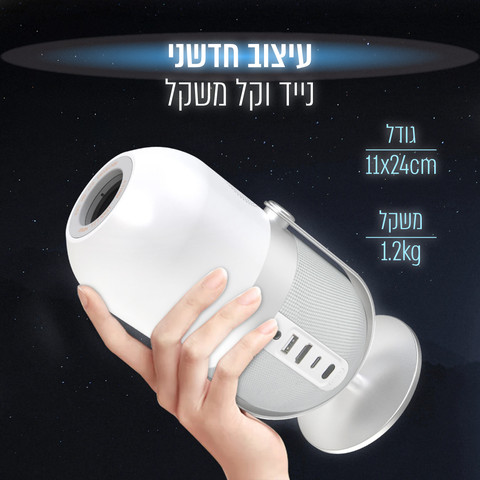 מקרן וידאו LUMENS 5000 עם טכנולוגיית שיקוף מסך WiFi דגם LUMINATOR ULTRA-50