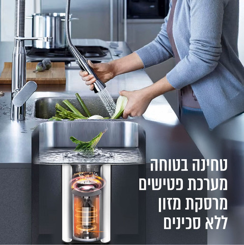 טוחן אשפה 1.25 כ"ס כולל מתג אלחוטי דגם GRANITOR