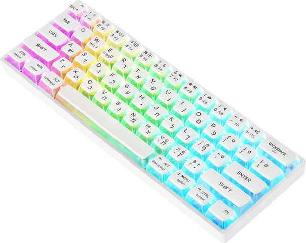 מקלדת גיימינג מכנית חוטית SKYLOONG סקיילונג GK-61  Pudding - לבן