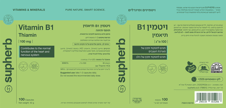 ויטמין B1 תיאמין 100 מ"ג