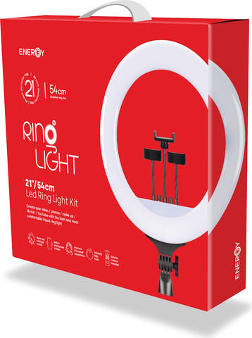 רינג תאורה - 54 ס"מ כולל חצובה 1.9 מ' Energy אנרג'י RL-21