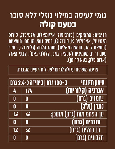 חמוץ קוביות גומי לעיסה ללא סוכר בטעם קולה