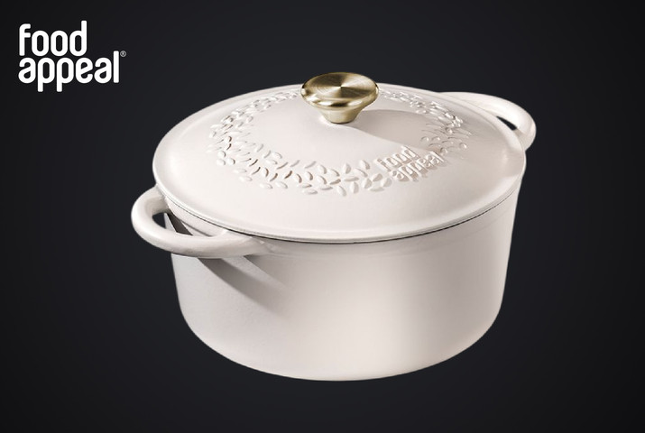 סיר יציקת ברזל 28X13 ס"מ, 6.3 ליטר HERITAGE קרם מבית Food appeal