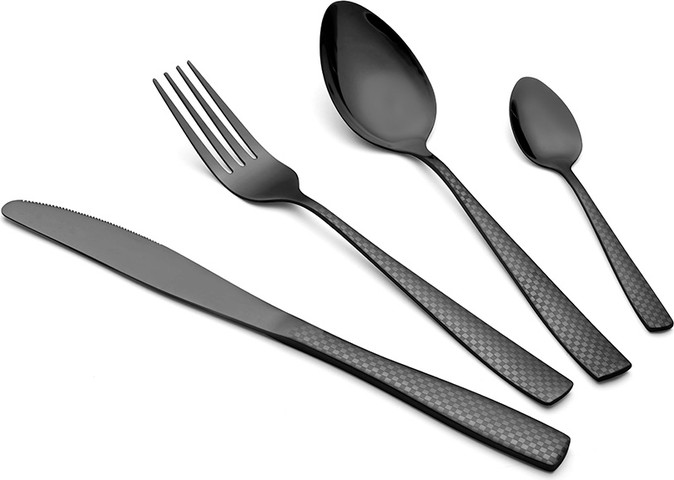 סט סכו"ם מהודר 24 חלקים SAPHIR BLACK מבריק מבית Food appeal