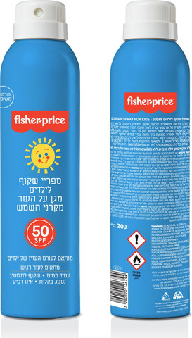 ספריי הגנה שקוף לילדים SPE 50 פישר פרייס fisher-price