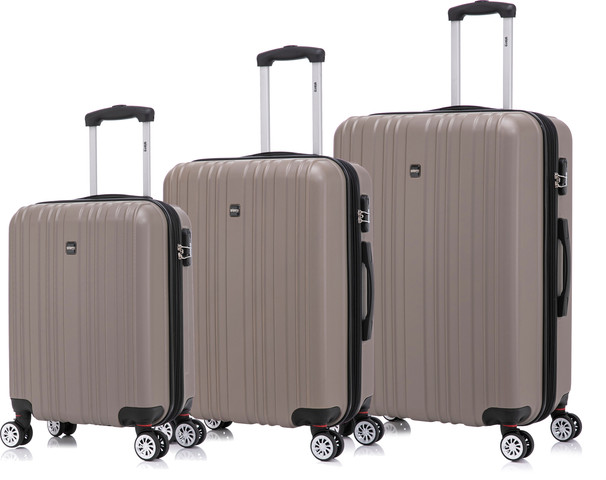 סט מזוודות קשיחות איכותיות בלוק מרהיב מבית GIPRO JAPAN דגם Miami 2.0 צבע שמפניה