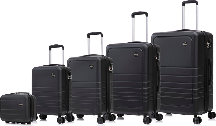 סט מזוודות קשיחות 5 חלקים דגם Horizon מבית המותג gipro Japan צבע כסף