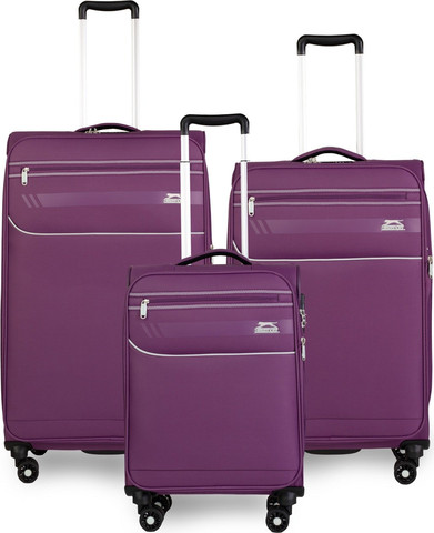 סט 3 מזוודות בד פרמיום קלות במיוחד דגם B-lite II מבית חברת היוקרה Slazenger צבע כחול