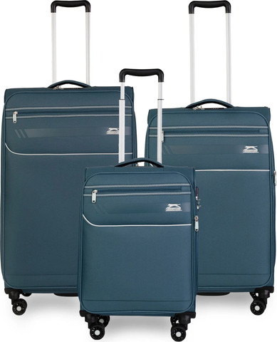 סט 3 מזוודות בד פרמיום קלות במיוחד דגם B-lite II מבית חברת היוקרה Slazenger צבע כחול