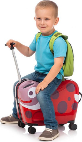 מזוודת ילדים צבעונית ומעוצבת מבית Marshmelo דגם Red Ladybug אדום