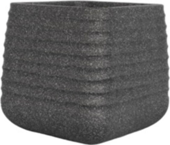 אדנית – עציץ פלסטיק דמוי אבן מרובעת 28X28X27.5 סמ צבע שחור