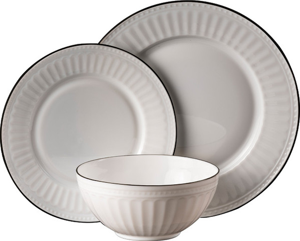 סט אוכל 18 חלקים זכוכית מחוסמת BLACK SHELL מבית Food appeal