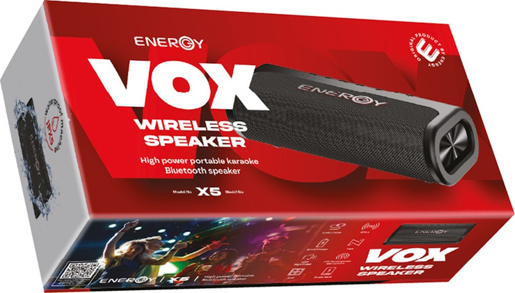 רמקול אלחוטי נייד 80W ‏Energy אנרג'י VOX X5 אדום