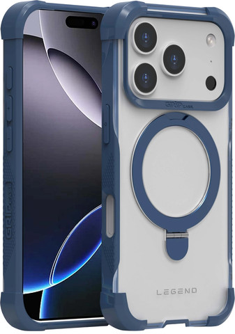 כיסוי Grip Case Legend תומך MagSafe ל- Apple iPhone 17 Pro - צבע שקוף-כחול