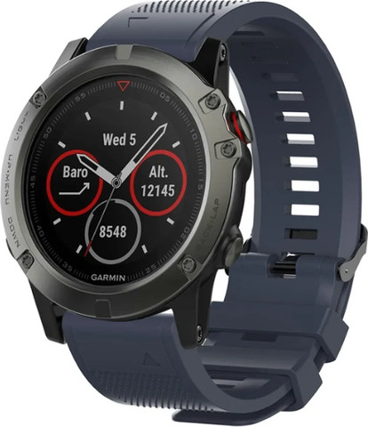 רצועת סיליקון איכותית QuickFit 26MM לשעוני גרמין #02 Ink-Blue