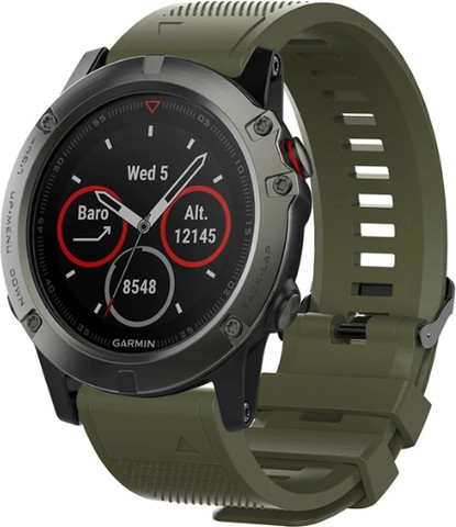 רצועת סיליקון איכותית QuickFit 26MM לשעוני גרמין #03 Dark Green