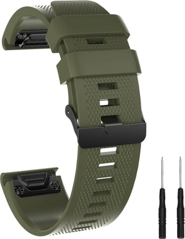 רצועת סיליקון איכותית QuickFit 26MM לשעוני גרמין #03 Dark Green