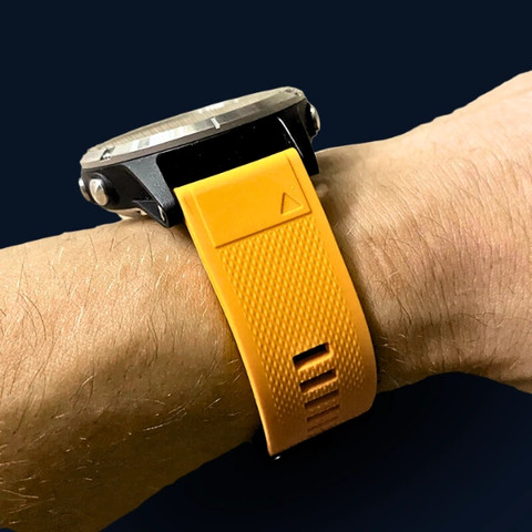 רצועת סיליקון איכותית QuickFit 26MM לשעוני גרמין #07 Yellow