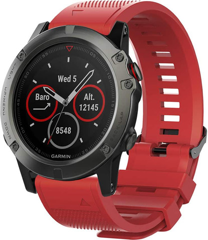 רצועת סיליקון איכותית QuickFit 26MM לשעוני גרמין #10 Red