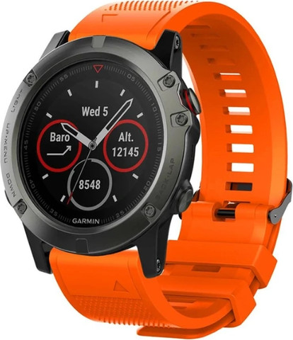 רצועת סיליקון איכותית QuickFit 26MM לשעוני גרמין #15 Orange