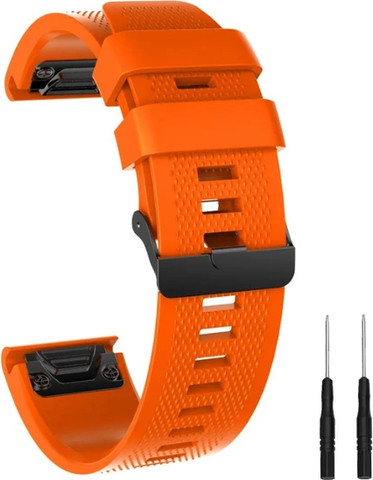 רצועת סיליקון איכותית QuickFit 26MM לשעוני גרמין #15 Orange